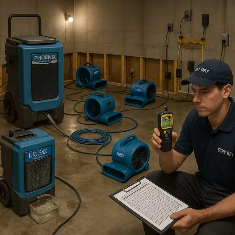 Structural Drying and Dehumidification process in Hampton, SC
